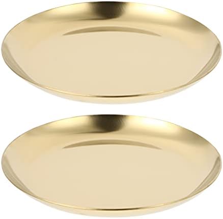 Alipis 4 PCS Zlatni nakit zaručnički prsten ploča nakit držač tanjura ugravirano jelo za prstenje od nehrđajućeg jela