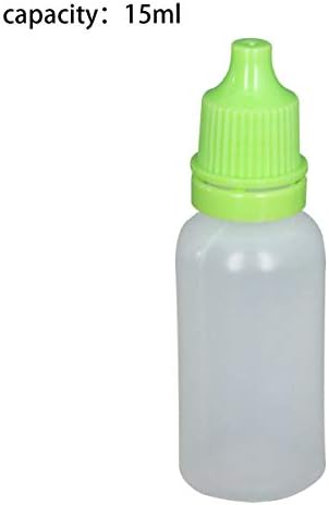 Jutagoss 50pcs pe zelena prozirna kapica, 15 ml male boce za kapljice u usta prazna stiskana tekućina za oči za oči zelene boje zelena