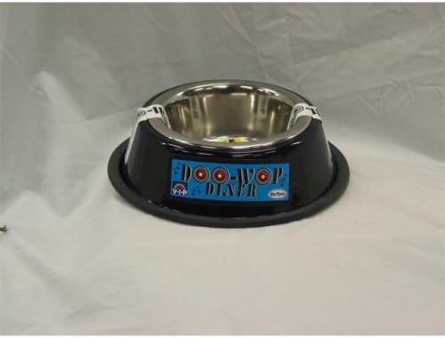 Zdjela za kućne ljubimce od 1 Pinte s crnim emajlom i umetkom od nehrđajućeg čelika